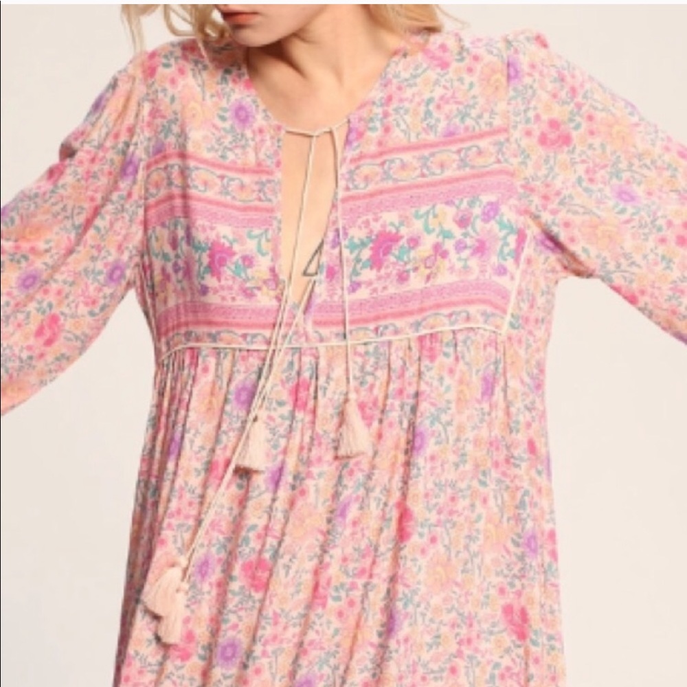 5⭐️ FAV BESTSELLER Pink Boho Gypsy Maxi Gown Dress